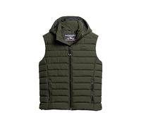 Superdry Herren Fuji Sport Steppweste mit Kapuze Dunkles Moosgrün S