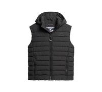 Superdry Herren Fuji Sport Steppweste mit Kapuze Schwarz XL