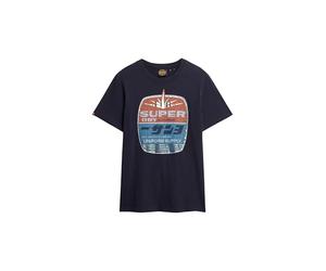 Superdry Herren Gasoline Graphic T-Shirt in lockerer Passform Tief Marineblau L