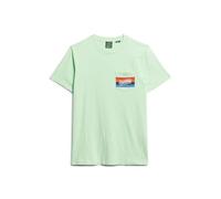 Superdry Herren Gestreiftes Cali T-Shirt mit Logo Neon-Mintgrün Strukturiert XXL
