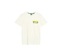 Superdry Unisex Cali Striped Logo T Shirt Hemd, Weiß (Off White Slub), M