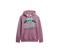 Superdry Herren Great Outdoors lockeres Hoodie mit Core Logo Strand Burgunderrot Gesprenkelt XXL