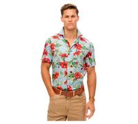 Superdry Herren Kurzarmhemd Hawaii-Print Blau M