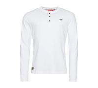 Superdry Herren VLE MID Weight L/S Henley Kapuzenpullover, Optic, XL