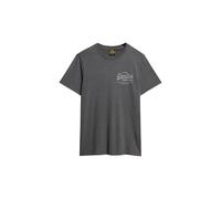 Superdry Herren T-Shirt - Classic VI Heritage Chest Tee , Logo, Rundhals, einfarbig Grau M
