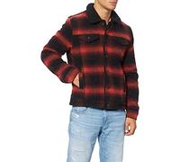 Superdry Herren Highwayman Sherpa Truckerjacke aus Wolle Rotholz Farbverlauf XXL