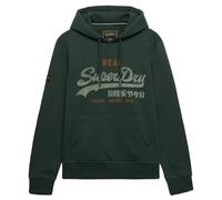 Superdry Herren Hoodie - Vintage Logo Heritage Relaxed Hoodie, Kapuze, Print, Baumwollmix Dunkelgrün / XL XL Grün