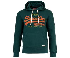 Superdry Herren Hoodie - Vl Classic Hood, Logo, Baumwoll-Mix, einfarbig 3XL Grün