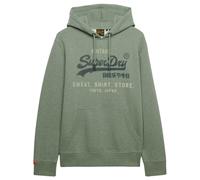 Superdry Herren Hoodie - Vl Heritage Relaxed Hood , Logo, einfarbig Grün XL