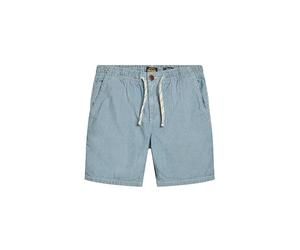 Superdry Herren Indigo Bermudashorts Verwaschenes, Indigoblaues Streifenmuster L