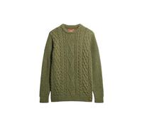 Superdry Herren Jacob Pullover mit Zopfmuster Moosgrün S