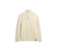 Superdry Herren Jacob Zopfmusterpullover mit halblangem Reißverschluss