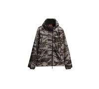 Superdry Herren Kapuzen-Windbreaker-Jacke Mountain Dunkelgrau Tiger Tarnmuster XXL