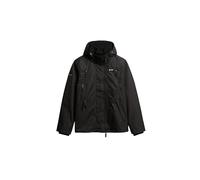 Outdoorjacke SUPERDRY "HOODED MTN WINDBREAKER JACKET", Herren, Gr. L, schwarz, Web, Obermaterial: 100% Polyester, unifarben, modisch, relaxed fit, Langarm, Jacken (24024151-L) schwarz
