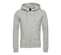 Superdry Herren Kapuzenjacke aus Bio-Baumwolle mit gesticktem Vintage Logo Sportlich Grau Meliert S