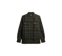 Langarmhemd SUPERDRY "Wool Miller Overshirt" Gr. XXXL, N-Gr, haze ombre olive Herren Hemden (56904342-XXXL) haze ombre olive