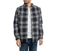 Superdry Herren Karierte Hemdjacke aus Wolle mit Fleecefutter Over Mit Farbverlauf Marineblau L