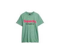 Superdry Herren Klassisches Core T-Shirt mit Logo und Waschung Leuchtend Grün Gesprenkelt M
