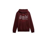 Kapuzensweatshirt SUPERDRY "VL DUO CLASSIC HOOD", Herren, Gr. M, rot (port rot), angeraute Sweatware, Obermaterial: 80% Baumwolle, 20% Polyester, bedruckt, regular fit normal, Rundhals, Rippbündchen,