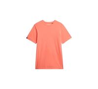 Rundhalsshirt SUPERDRY "CLASSIC ESSENTIAL TEE", Herren, Gr. S, washed fiery coral, Single Jersey, Obermaterial: 100% Baumwolle, unifarben, Modisch, relaxed fit normal, Rundhals, Shirts (18001451-S) wa