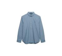 Superdry Classic Oxford Langarmhemd L Marine Navy Stripe / Peppermint