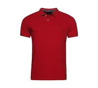 Superdry Herren Klassisches Polohemd aus Pikee Wanderer Rot Meliert XL