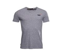 Superdry Herren Klassisches T-Shirt aus Bio-Baumwolle mit V-Ausschnitt Noos Grau Meliert XS