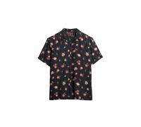 Superdry Herren Kurzärmeliges bedrucktes Hemd Abstraktes Blumenrot M