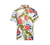 Superdry Herren Kurzärmeliges Hawaiihemd Weiß Bananenblatt L
