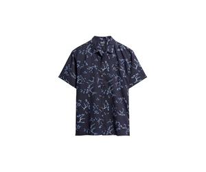 Superdry Herren Kurzärmeliges Strandhemd Indigoblau Geblümt XL