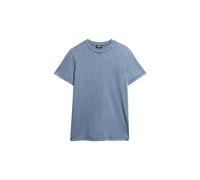 Superdry Herren Kurzärmeliges T-Shirt aus Flammgarn mit Rundhalsausschnitt Trockenes Schieferblau XL