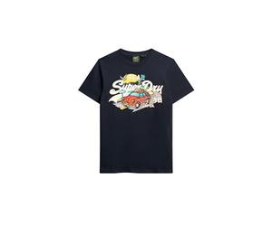Superdry Herren LA T-Shirt mit Grafik Finster Marineblau M