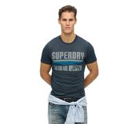 Superdry, T.Shirt Japan Stripe Relaxed Tee, M1012174A, Eclipse Navy Marl, 2XL, Man, Adulto