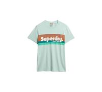 Superdry Herren Lässiges Terrain T-Shirt mit Streifen und Logo Hafengrau Strukturiert XXL