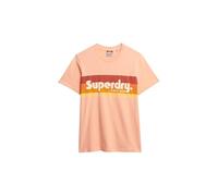 Superdry Herren Lässiges Terrain T-Shirt mit Streifen und Logo Papaya Punch Pink Strukturiert XXXL