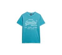 Rundhalsshirt SUPERDRY "VL NEON RELAXED TEE", Herren, Gr. XXXL, neon sky blau, Single Jersey, Obermaterial: 100% Baumwolle, bedruckt, modisch, relaxed fit, Rundhals, Kurzarm, Shirts (86581749-XXXL) ne
