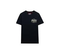 Rundhalsshirt SUPERDRY "VL TOKYO RELAXED TEE", Herren, Gr. L, blau (eclipse navy), Single Jersey, Obermaterial: 100% Baumwolle, bedruckt, relaxed fit normal, Rundhals, Shirts Rundhalsshirt, mit coolem