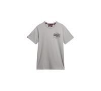 Rundhalsshirt SUPERDRY "VL TOKYO RELAXED TEE", Herren, Gr. XL, sleet grau, Single Jersey, Obermaterial: 100% Baumwolle, bedruckt, modisch, relaxed fit normal, Rundhals, Kurzarm, Shirts, mit coolem Tat