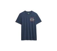 Superdry Herren Lässiges Vintage Workwear T-Shirt Blau Gesprenkelt M