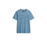 Superdry Herren T-Shirt Workwear Relaxed – mit Prägung – Keramikblau Meliert – Gr. S