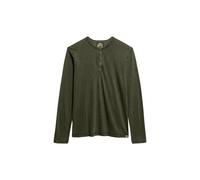 Superdry Herren Langärmeliges Jersey-Henley-Shirt Surplus Goods Olivgrün L