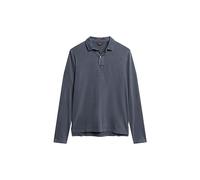 Superdry Herren Langärmeliges Studios Polohemd aus Jersey Finster Marineblau XXL