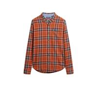 Superdry Herren Langärmliges Baumwoll-Holzfällerhemd Drayton Karo Orange S