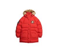 Superdry Herren Langer Everest Baffled Parka Traditionell Red L