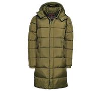 Superdry Herren Langer Ripstop Steppmantel Dunkles Moosgrün Raster XL