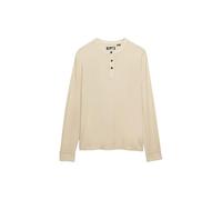 Superdry Pullover Henley Textured Ecru - Größe M Wollweiß M
