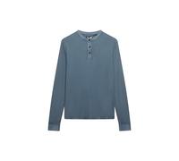 Superdry Herren Leichtes strukturiertes Henley-Shirt Copen Blau L