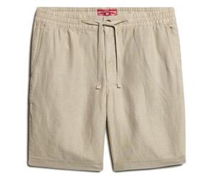 Superdry Herren Leinenshort - Merchant Linen Short, kurze Hose, Leinen, einfarbig XXL Beige