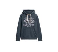 Superdry Herren Lo-Fi Outdoor locker geschnittenes, einfarbiges Hoodie Finster Marineblau Meliert L