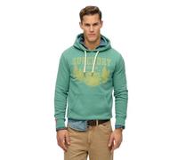 Superdry Herren Lo-Fi Outdoor locker geschnittenes, einfarbiges Hoodie Zinkgrün S